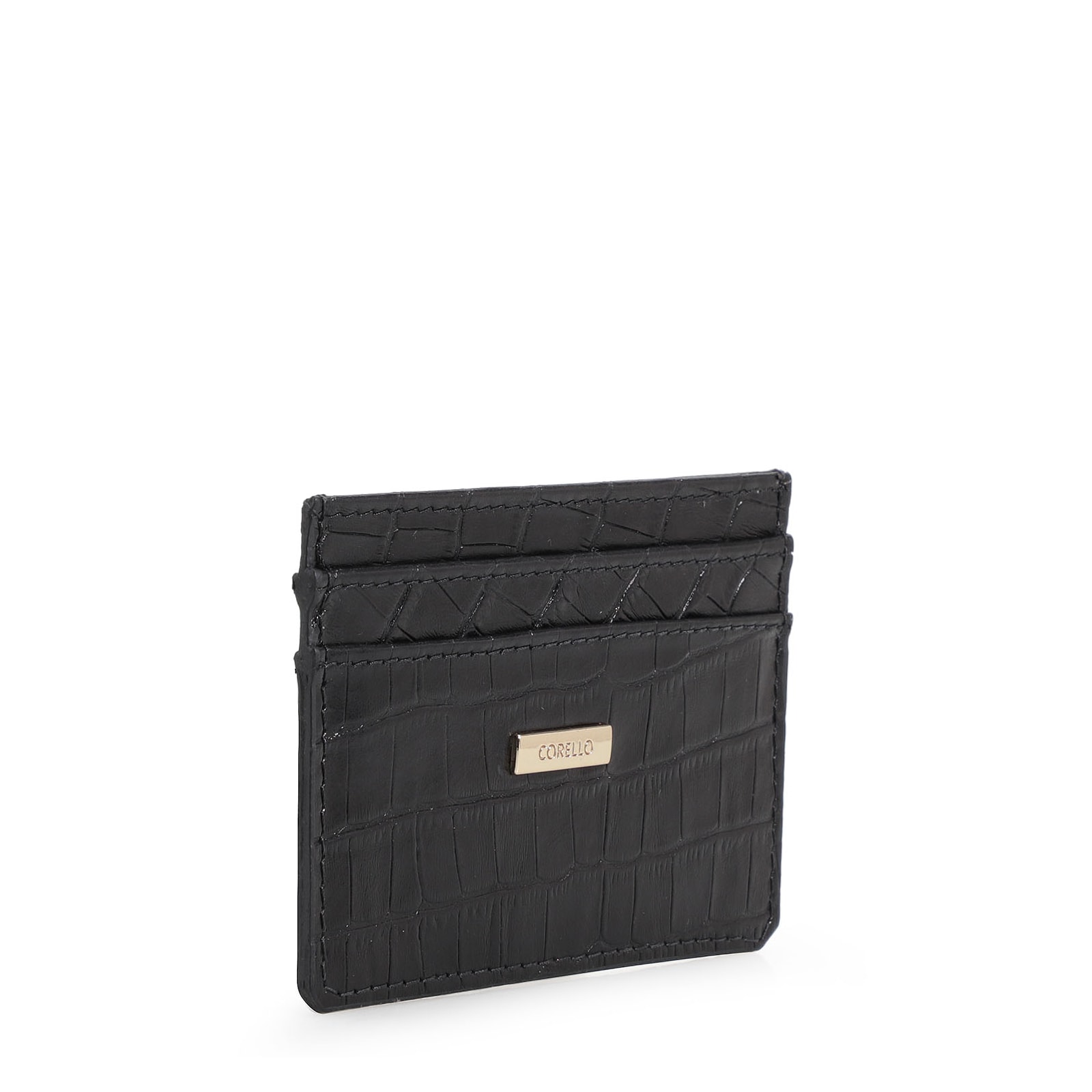 Porta Cartão Croco Preto