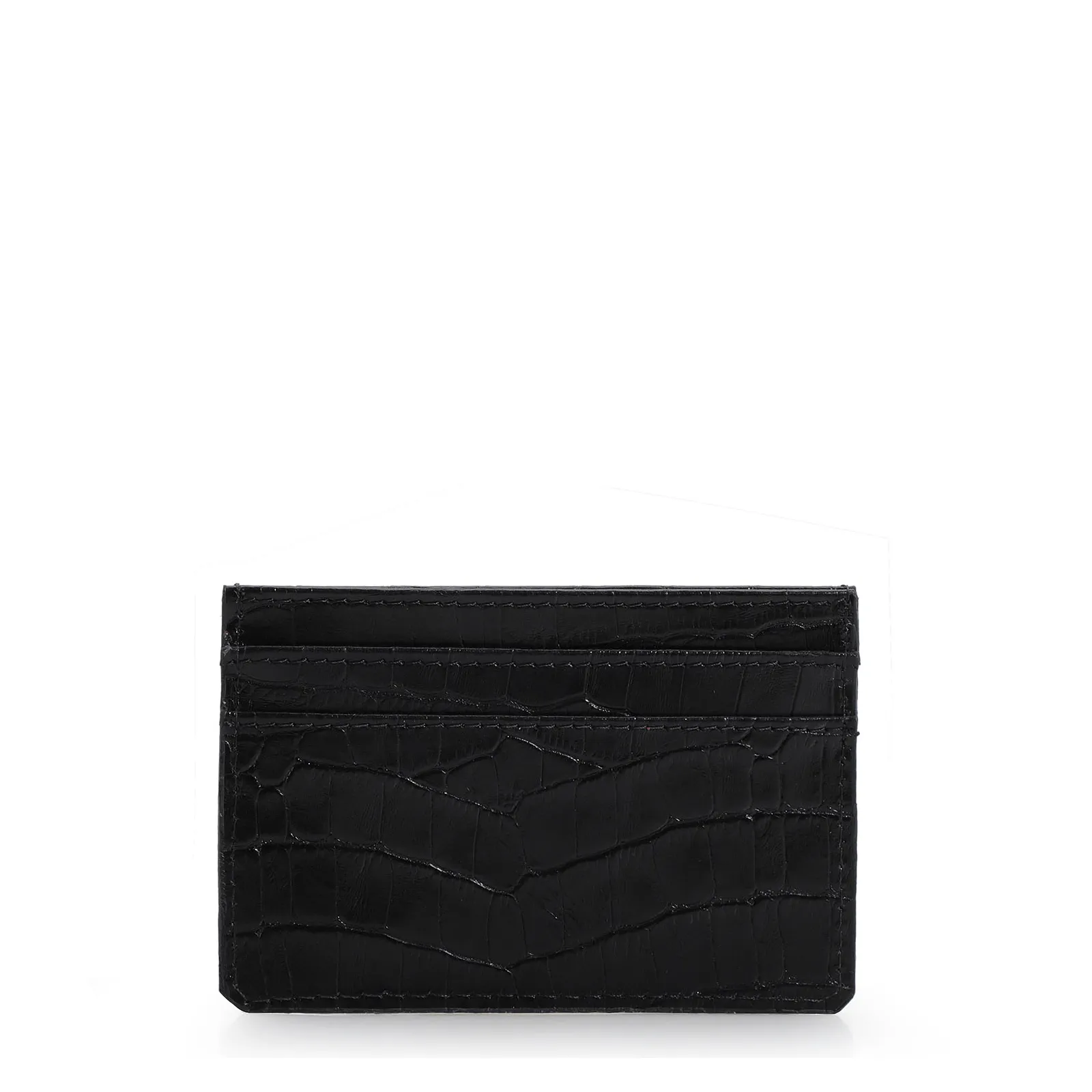 Porta Cartão Croco Preto
