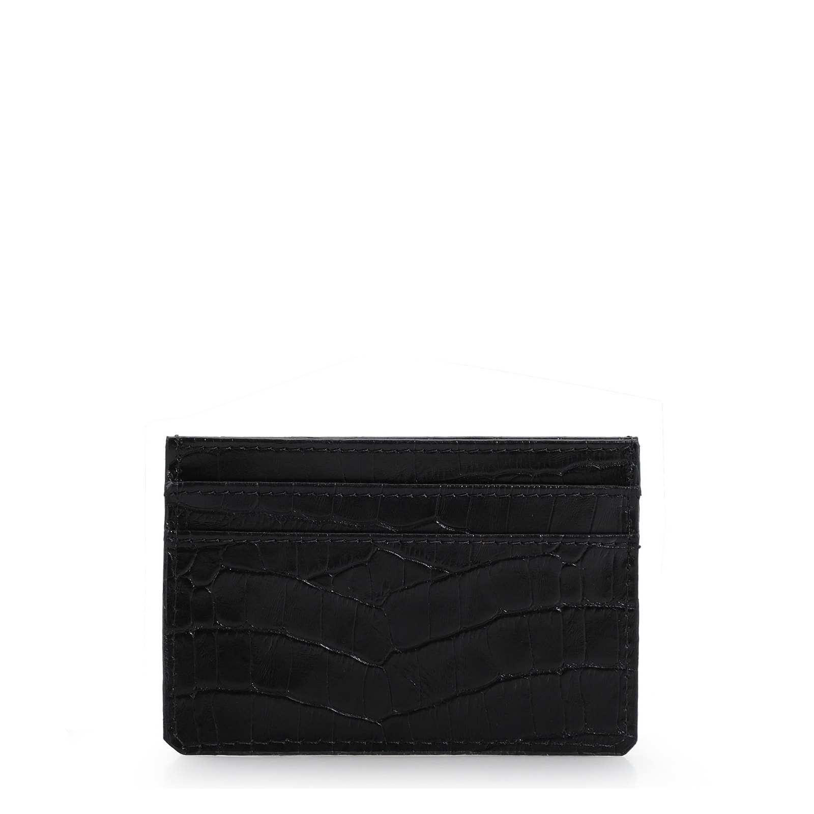 Porta Cartão Croco Preto