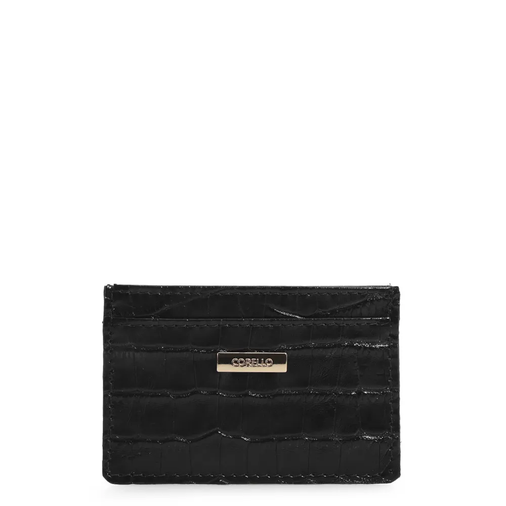 Porta Cartão Croco Preto
