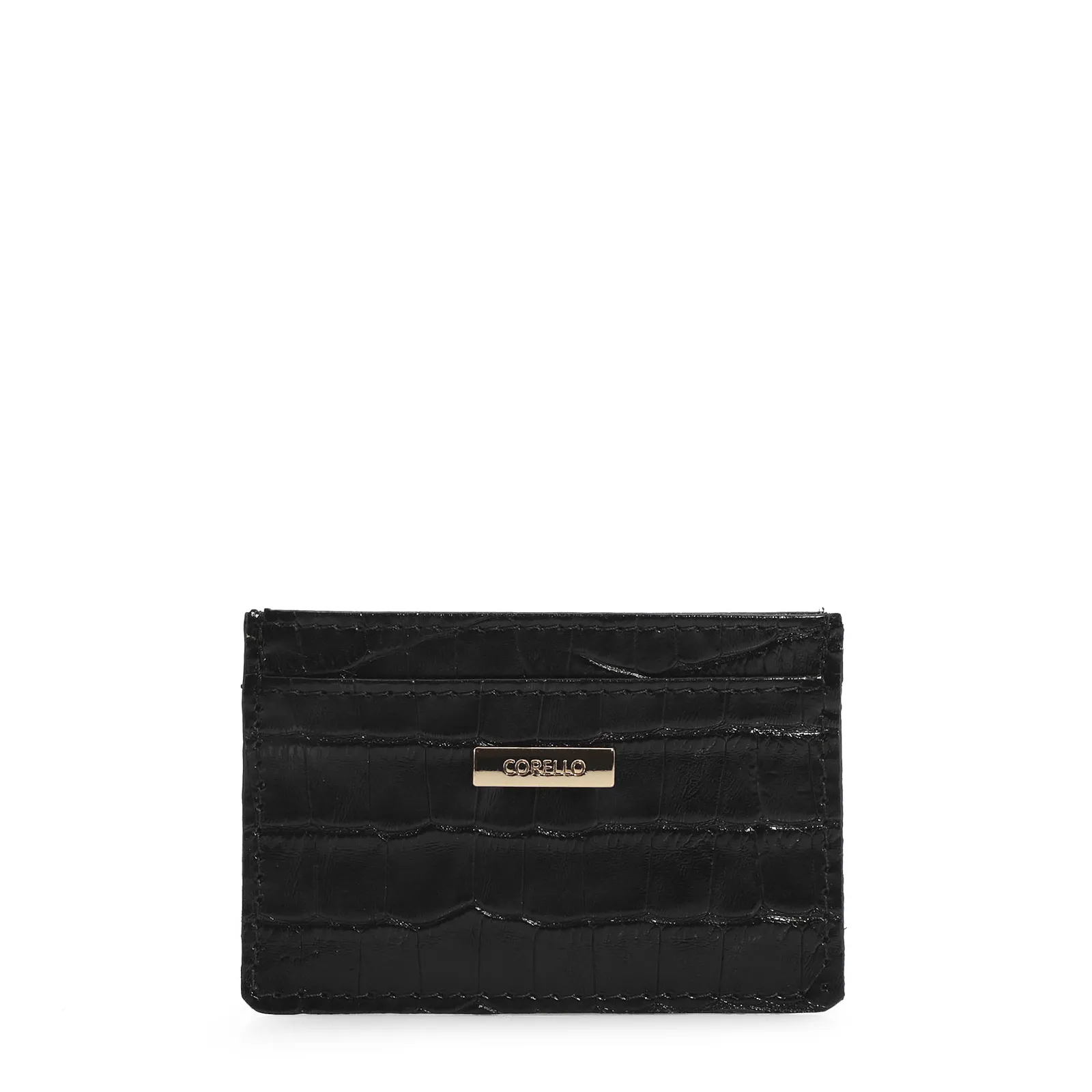 Porta Cartão Croco Preto