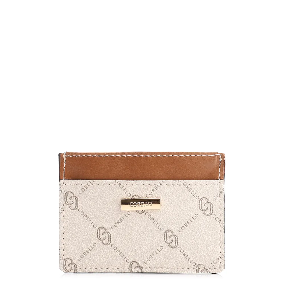 Porta Cartão Monograma Off White/Marrom