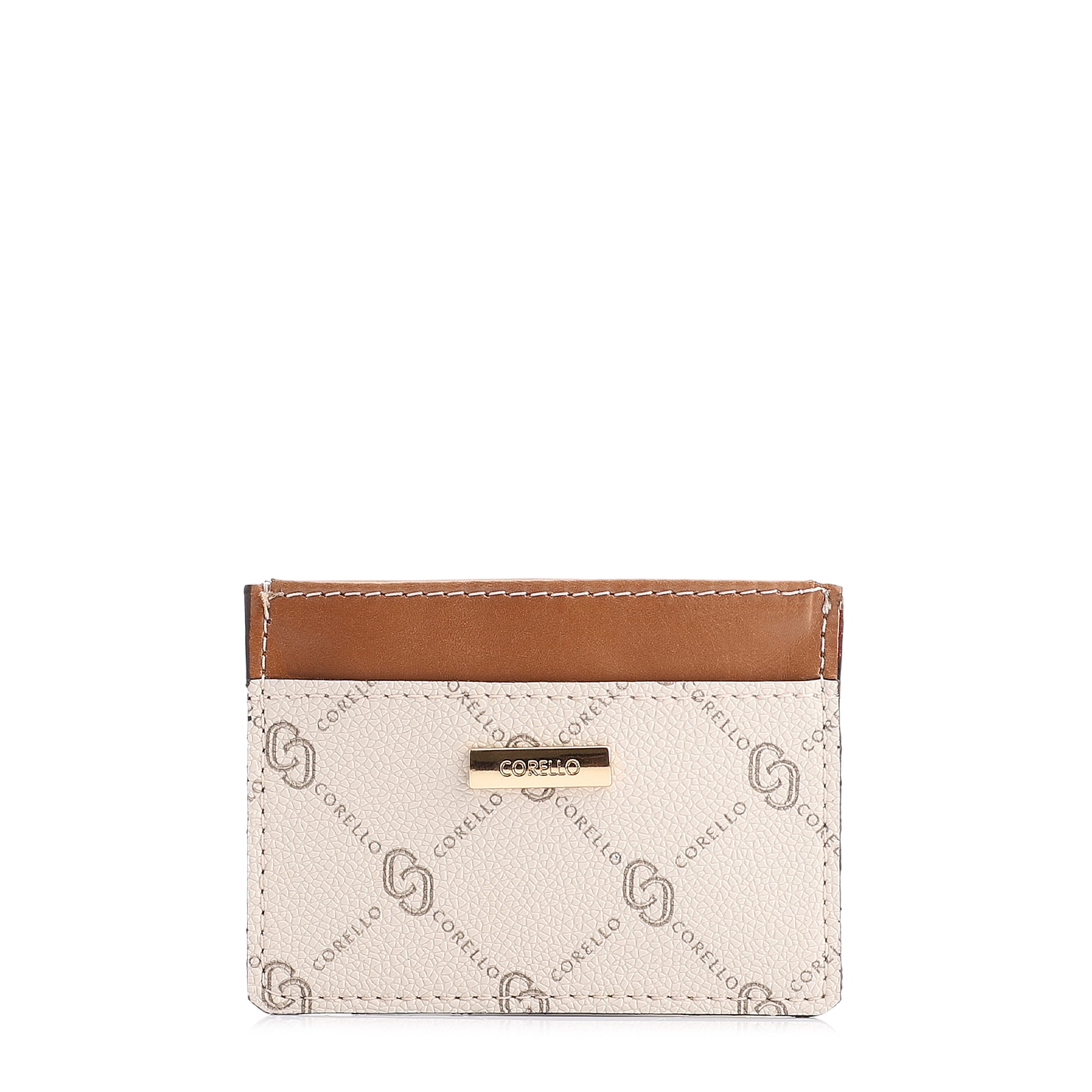 Porta Cartão Monograma Off White/Marrom