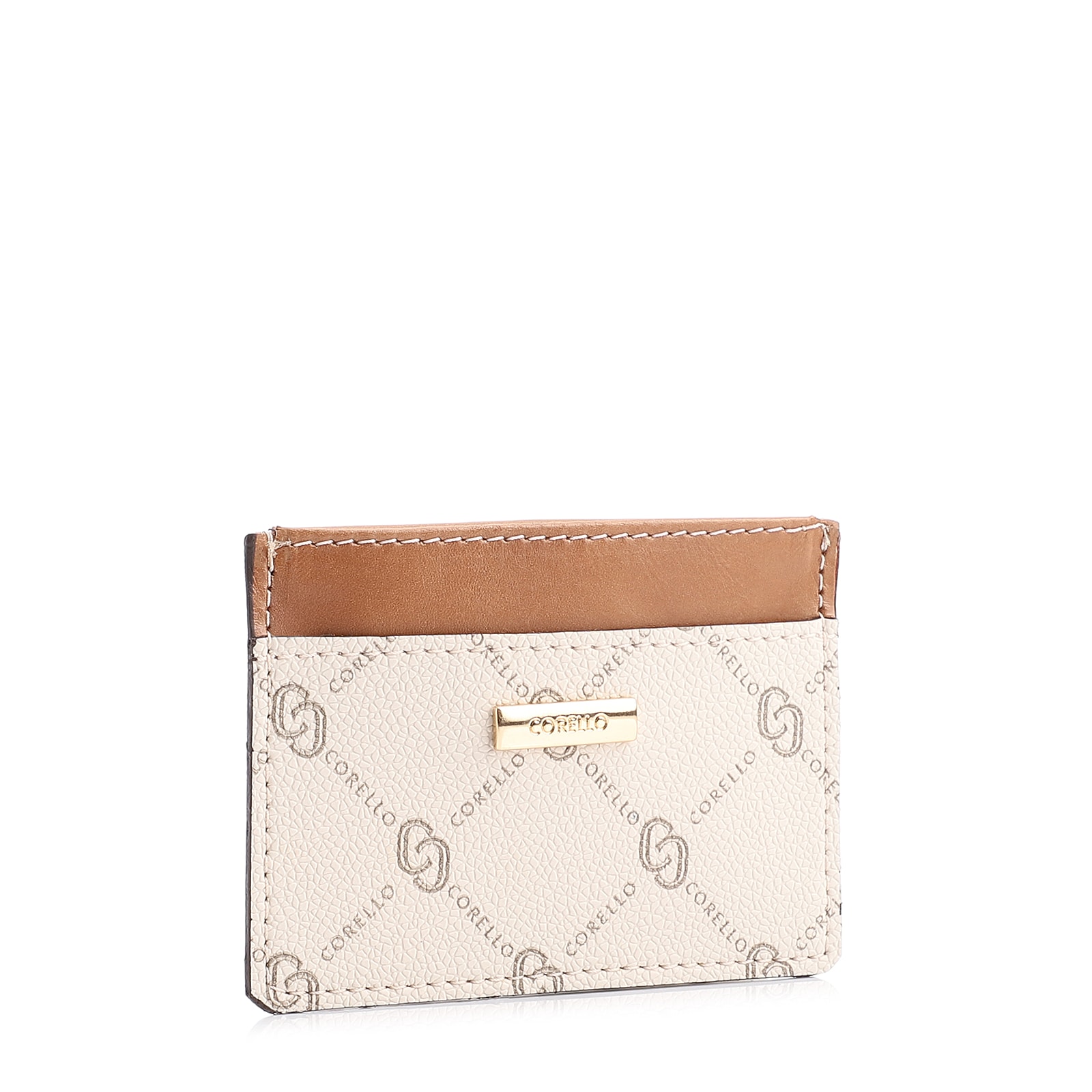Porta Cartão Monograma Off White/Marrom
