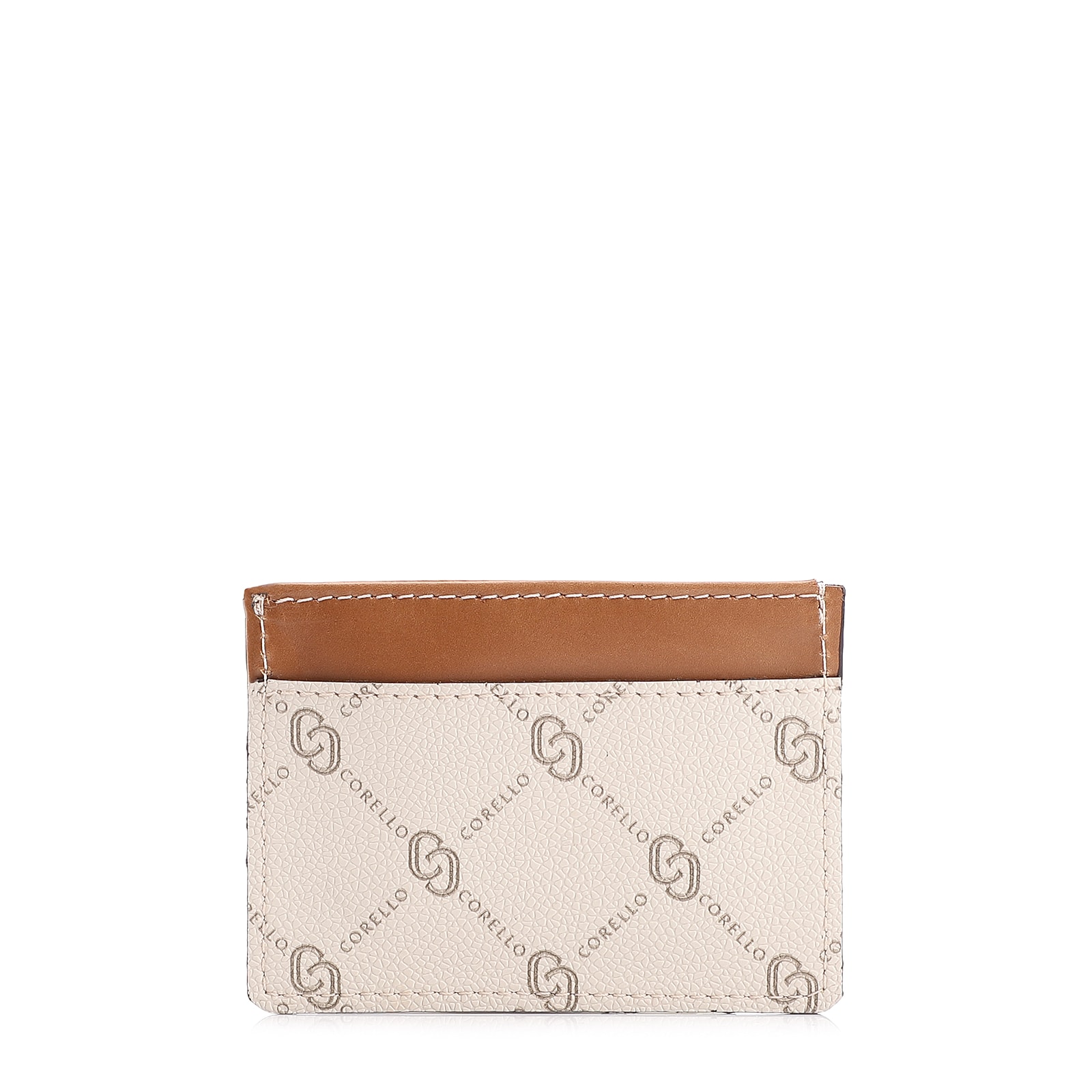 Porta Cartão Monograma Off White/Marrom