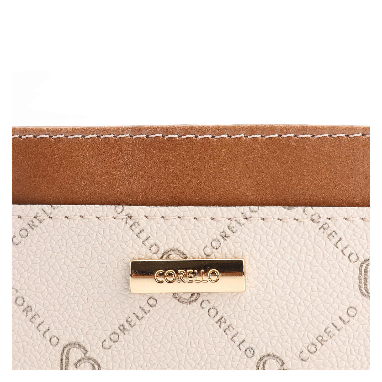 Porta Cartão Monograma Off White/Marrom