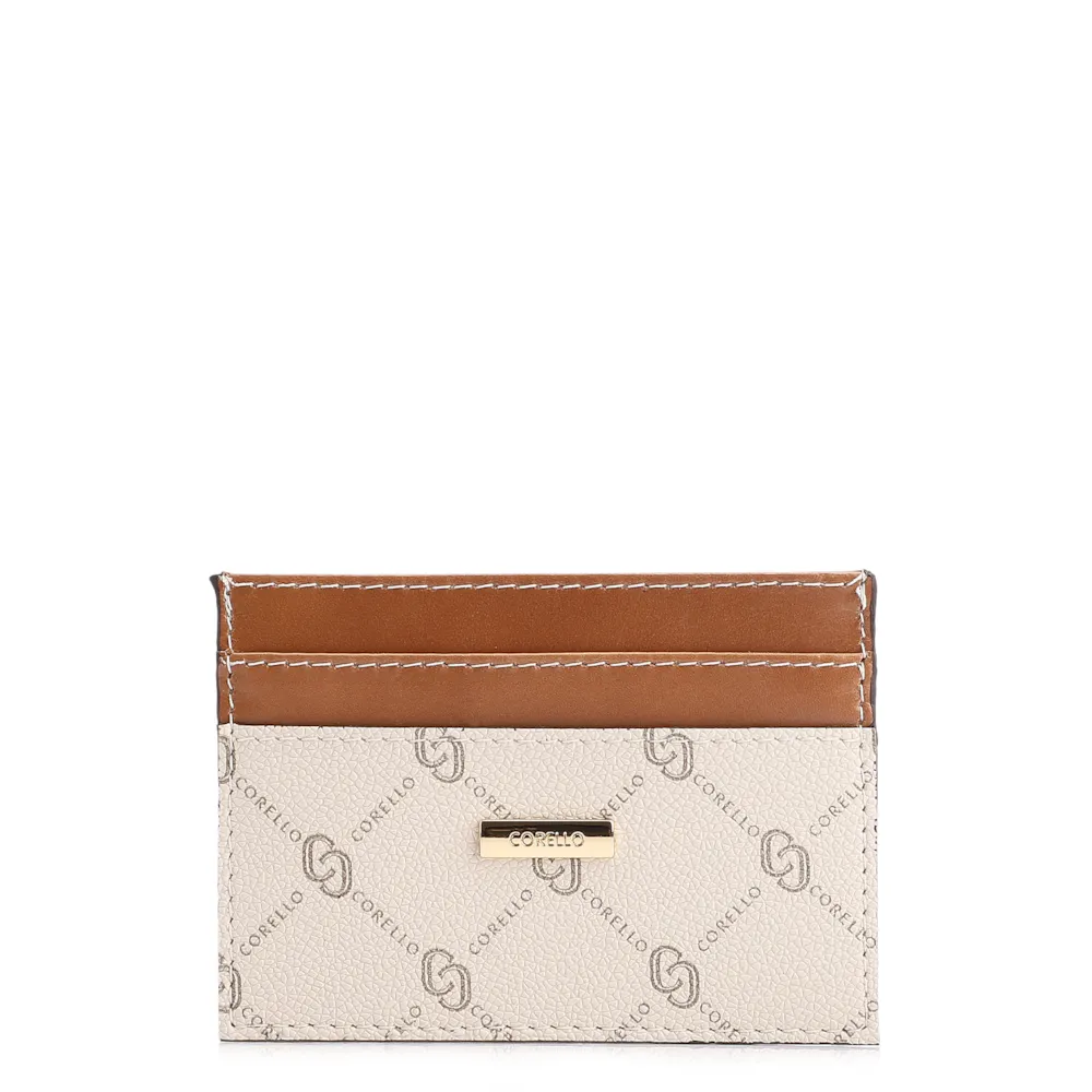 Porta Cartão Monograma Off White/Marrom