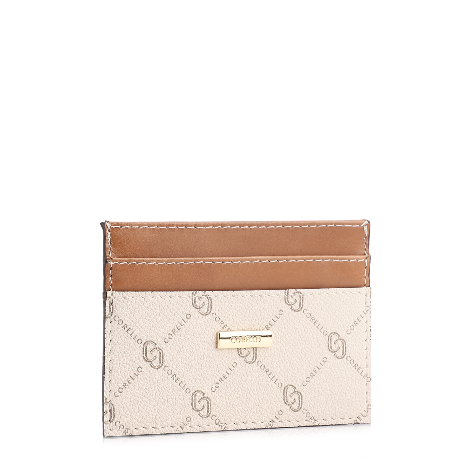 Porta Cartão Monograma Off White/Marrom