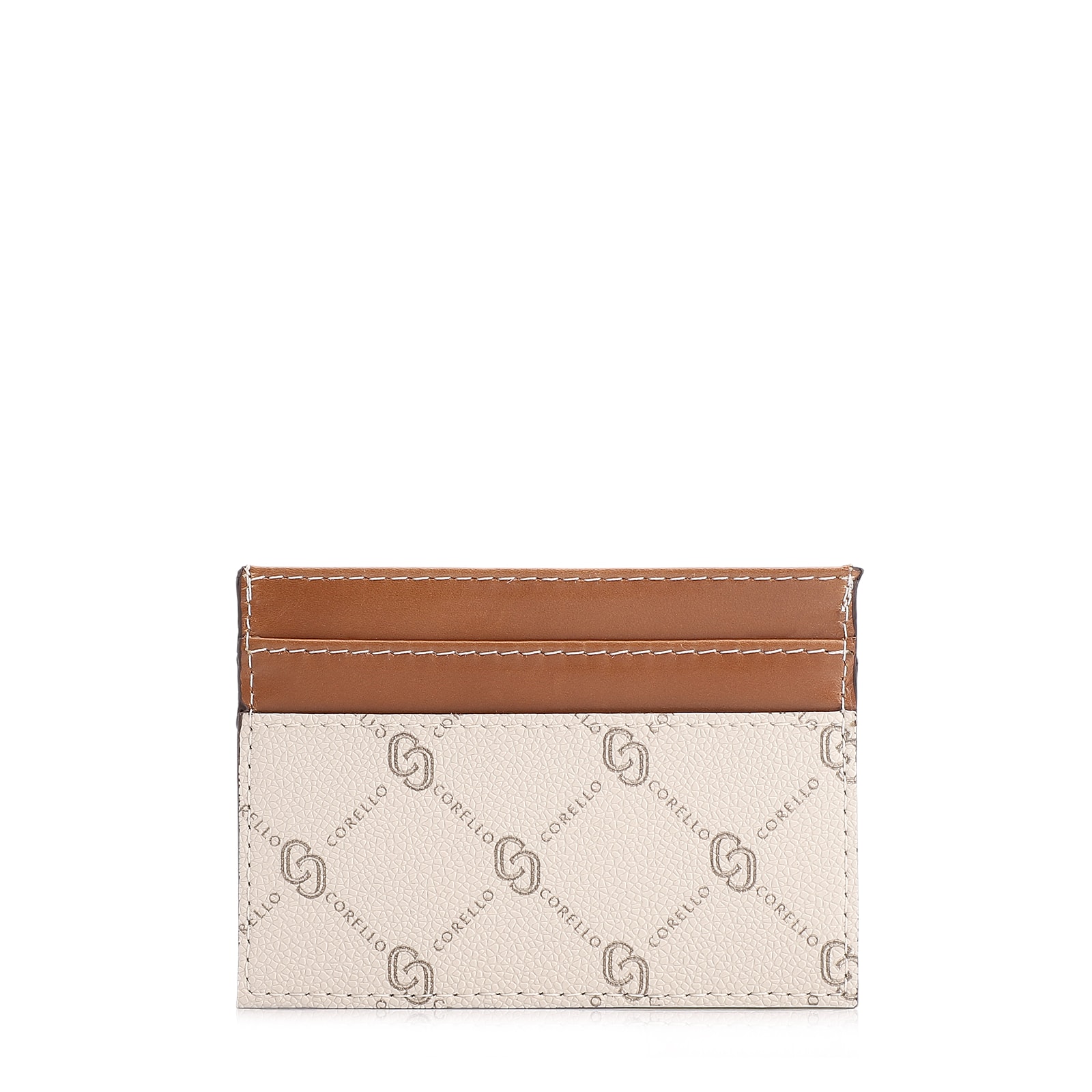 Porta Cartão Monograma Off White/Marrom