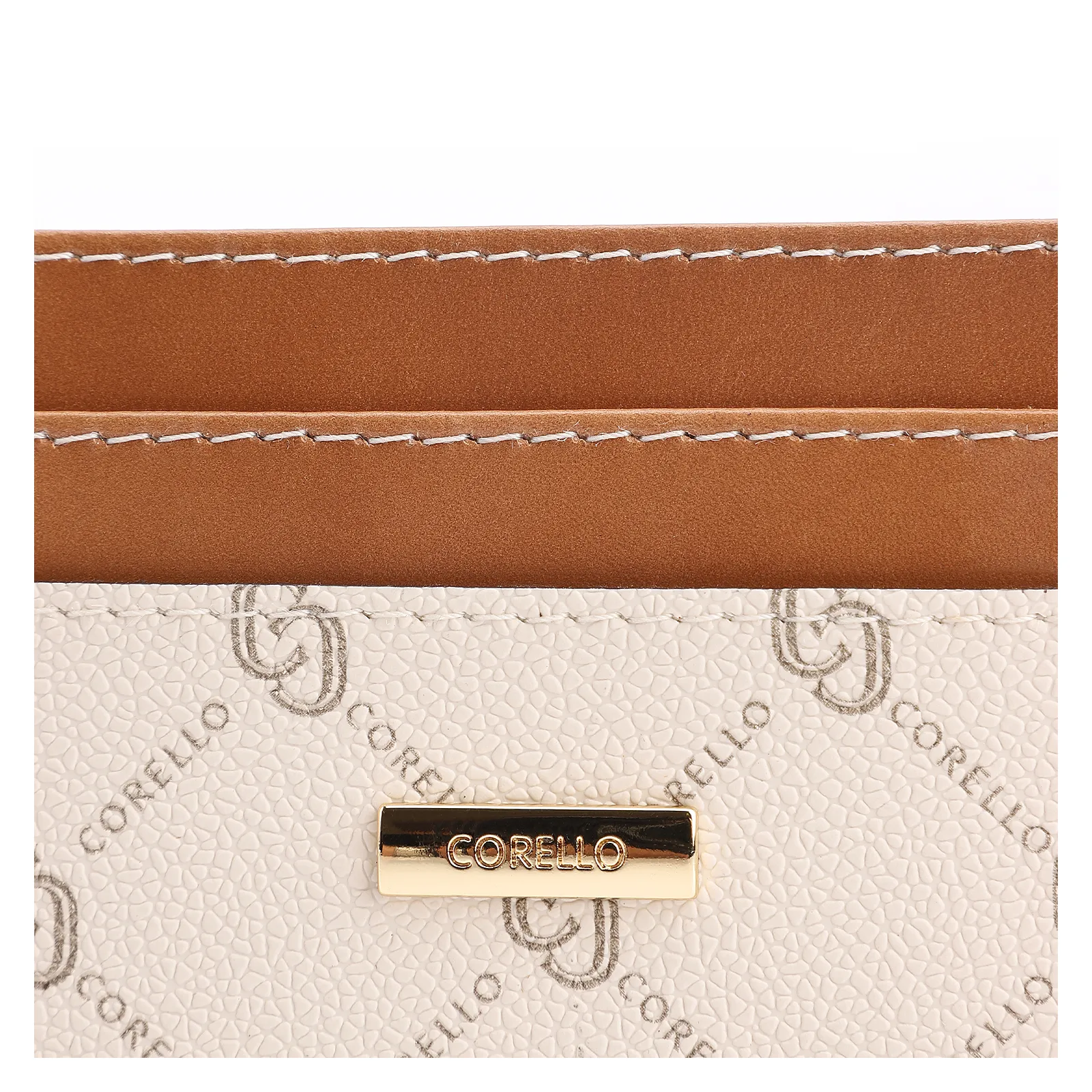 Porta Cartão Monograma Off White/Marrom