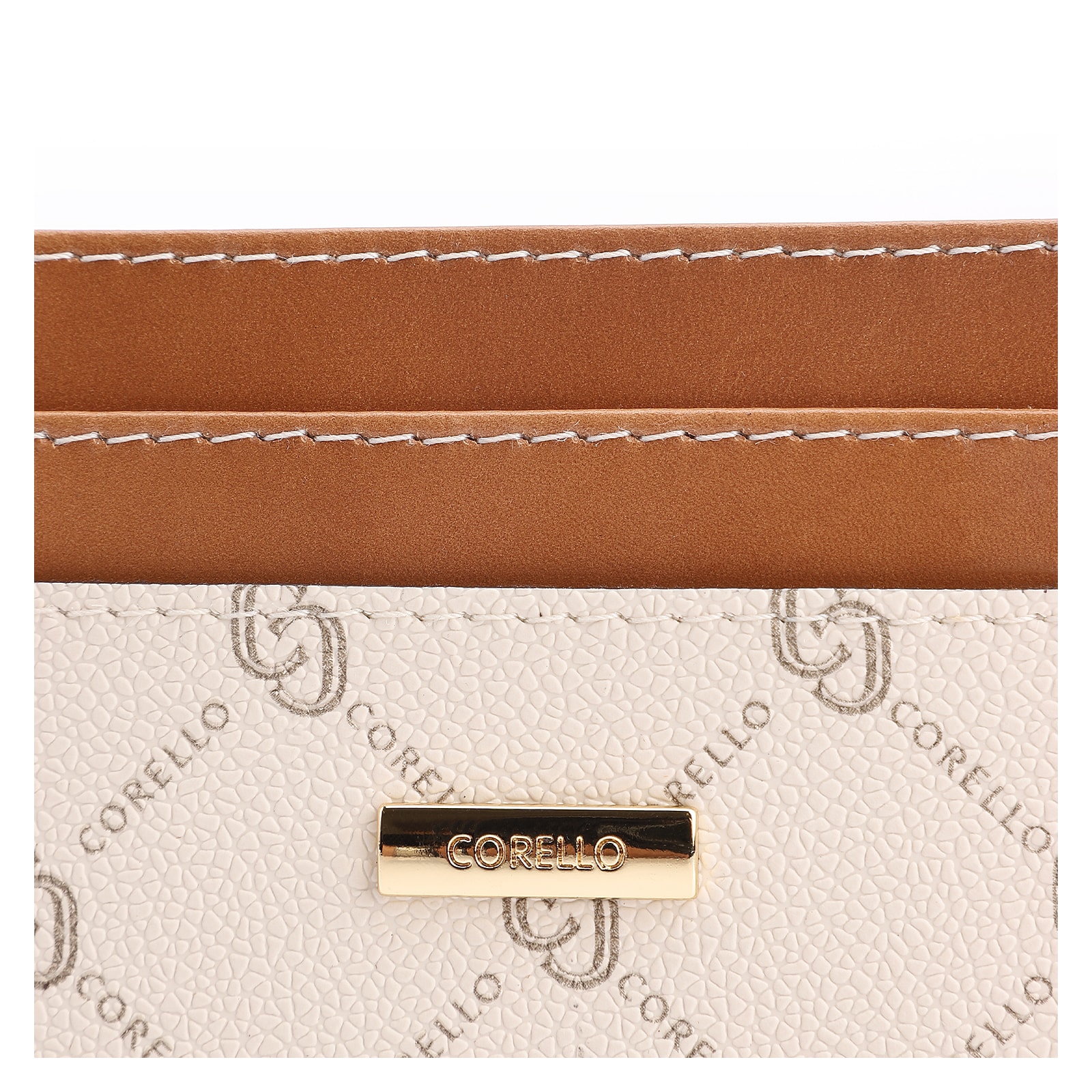 Porta Cartão Monograma Off White/Marrom