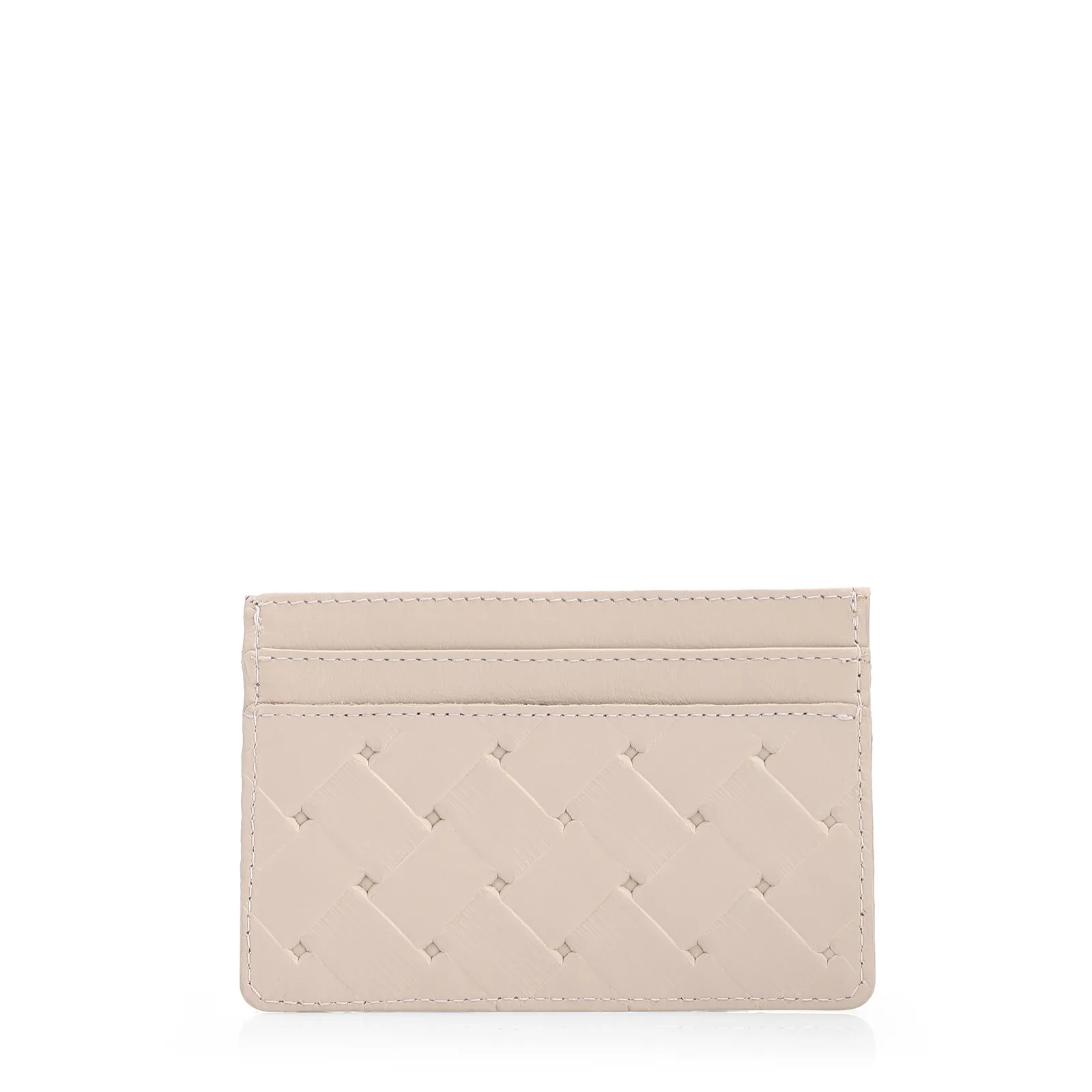 Porta Cartão Off White Couro Tressê