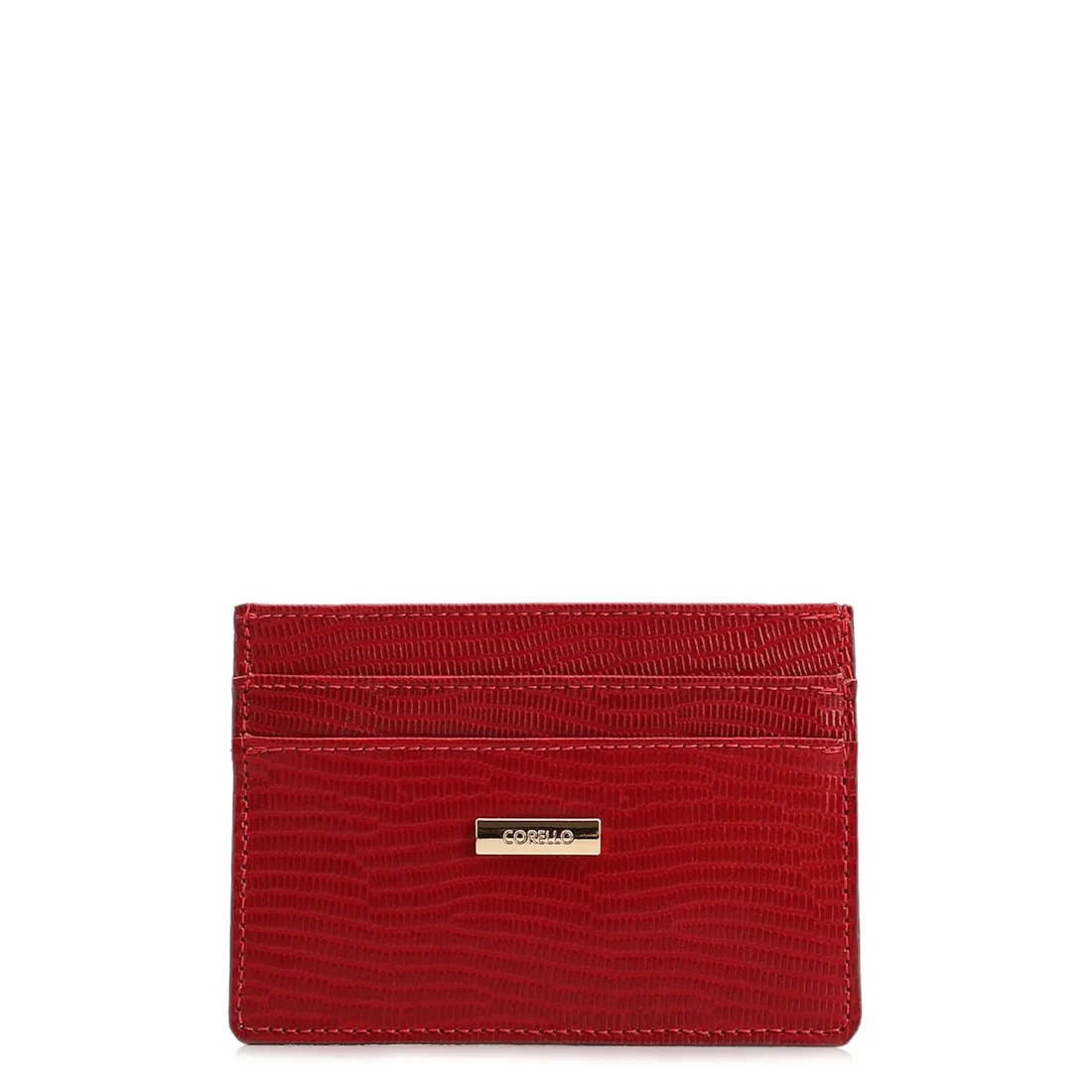 Porta Cartão Vermelho Couro New Lezard