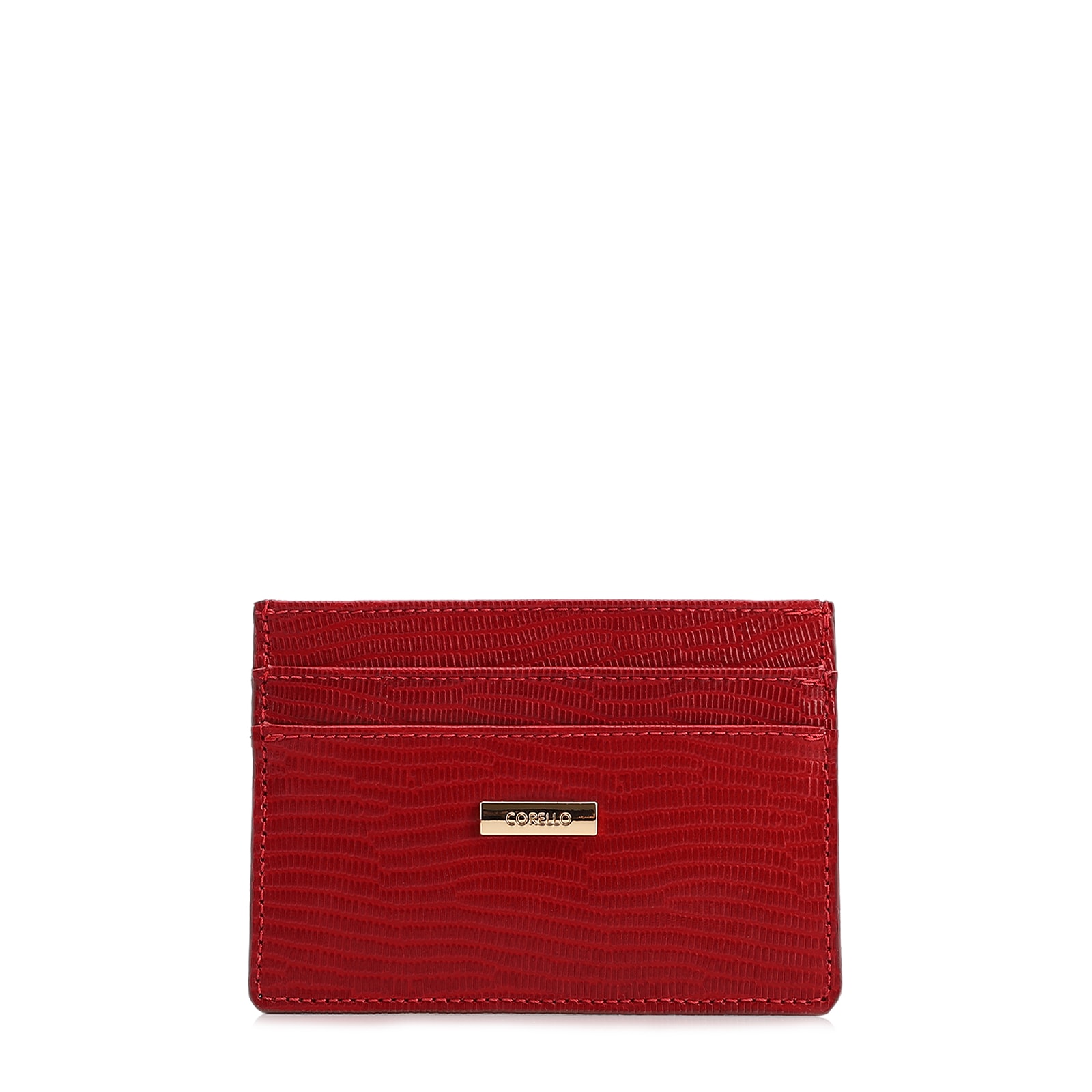 Porta Cartão Vermelho Couro New Lezard