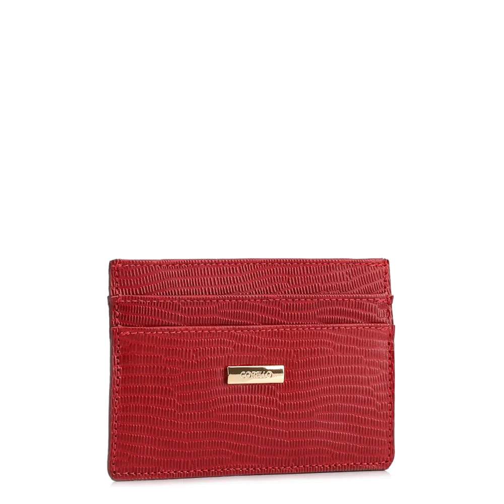 Porta Cartão Vermelho Couro New Lezard - imagem 2