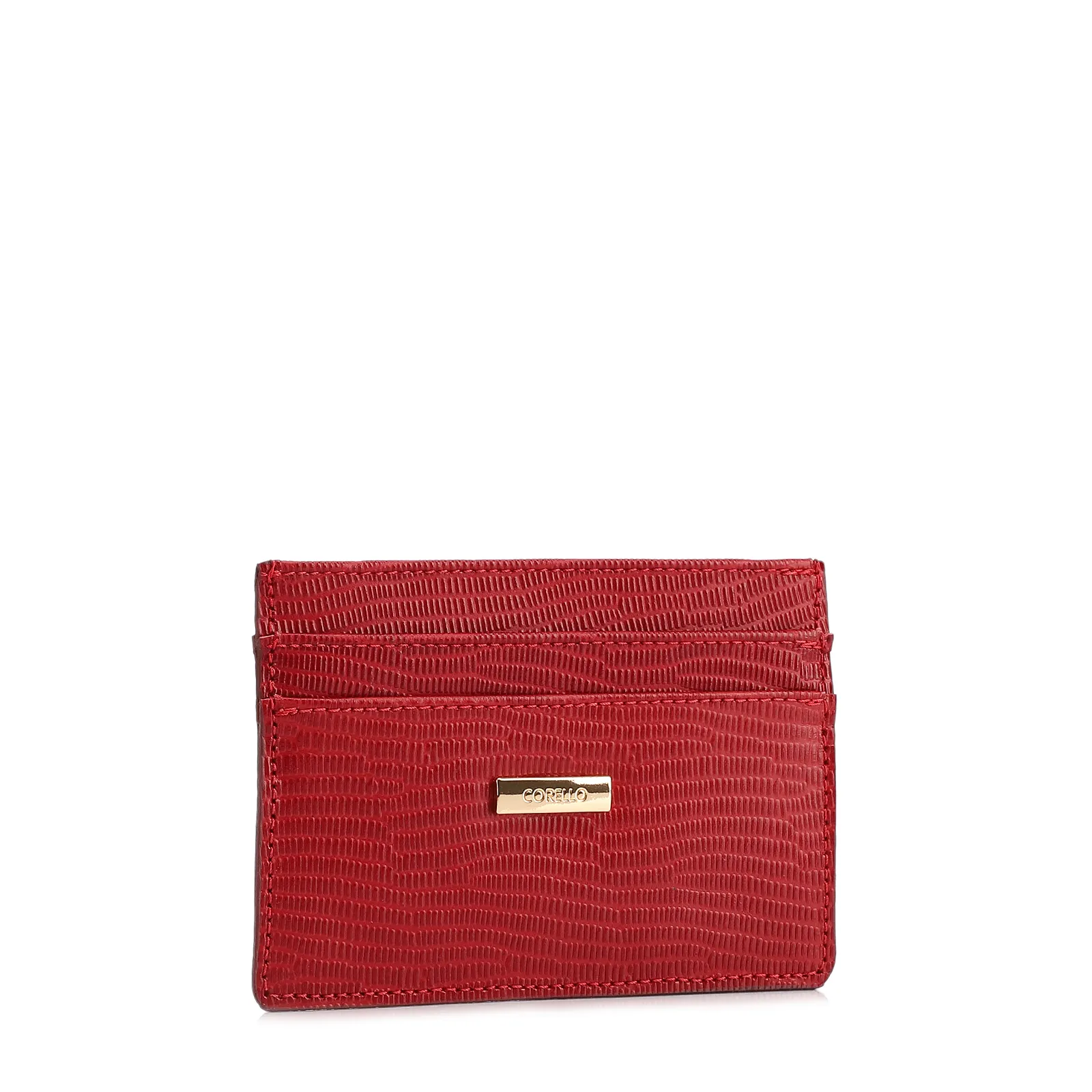 Porta Cartão Vermelho Couro New Lezard