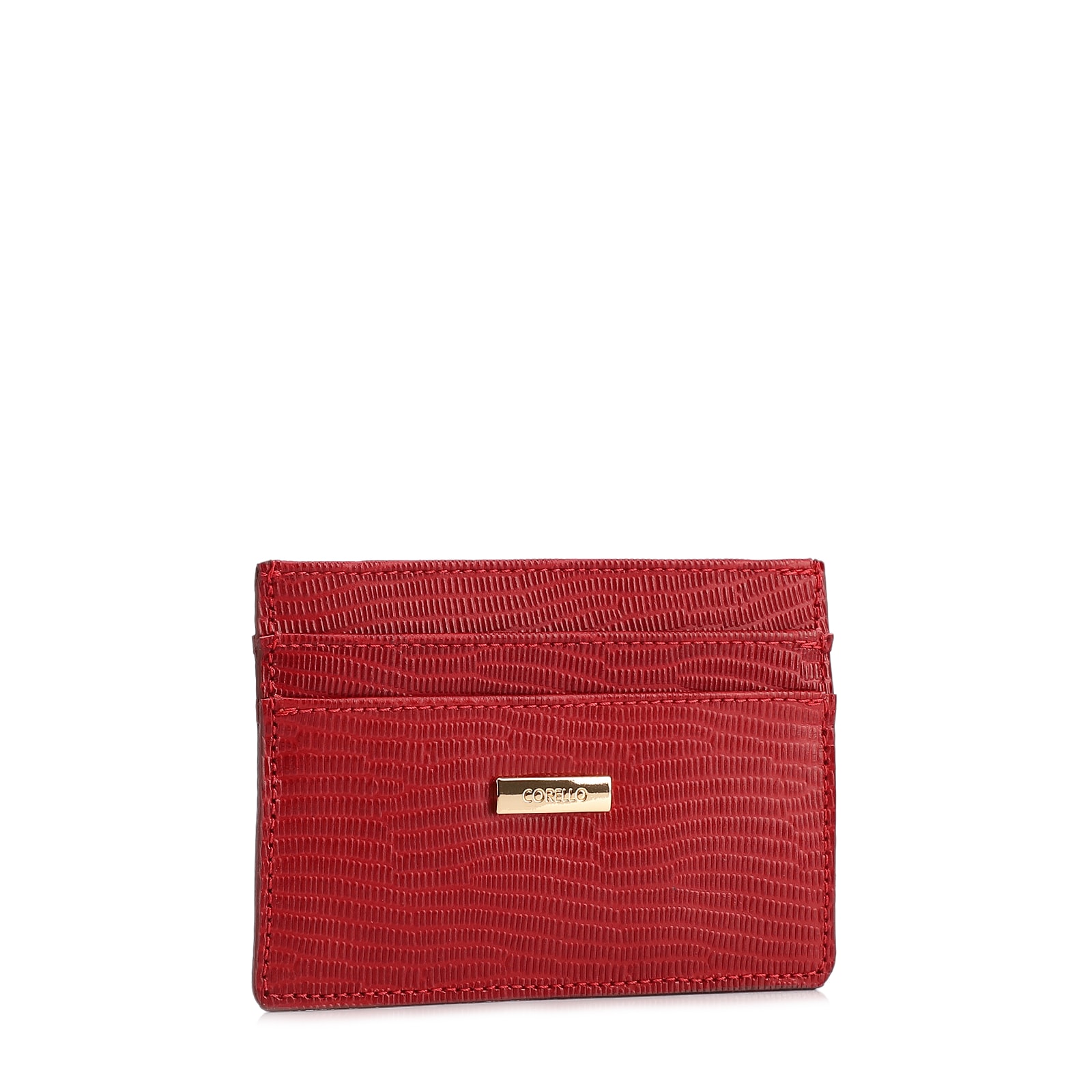 Porta Cartão Vermelho Couro New Lezard