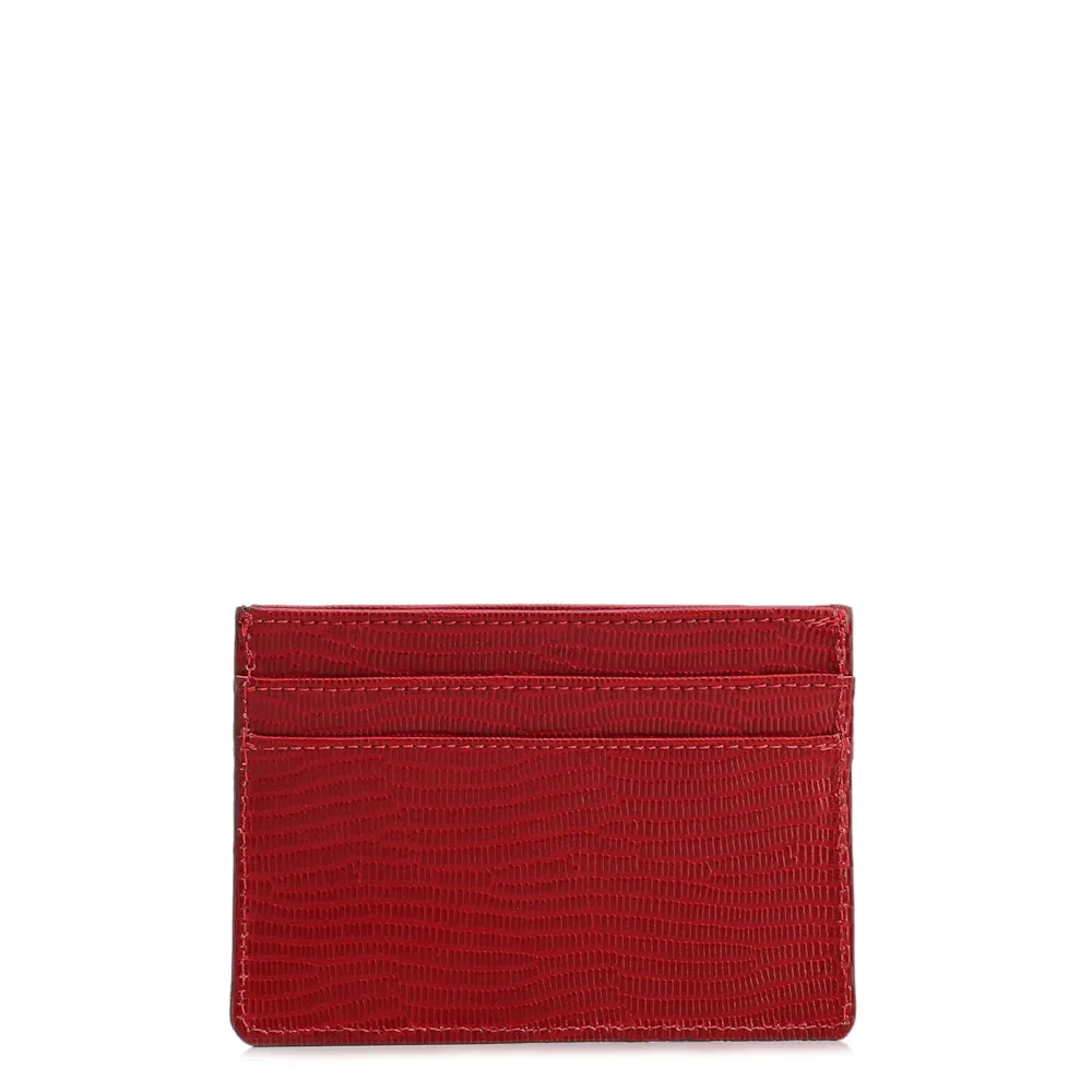 Porta Cartão Vermelho Couro New Lezard - imagem 3