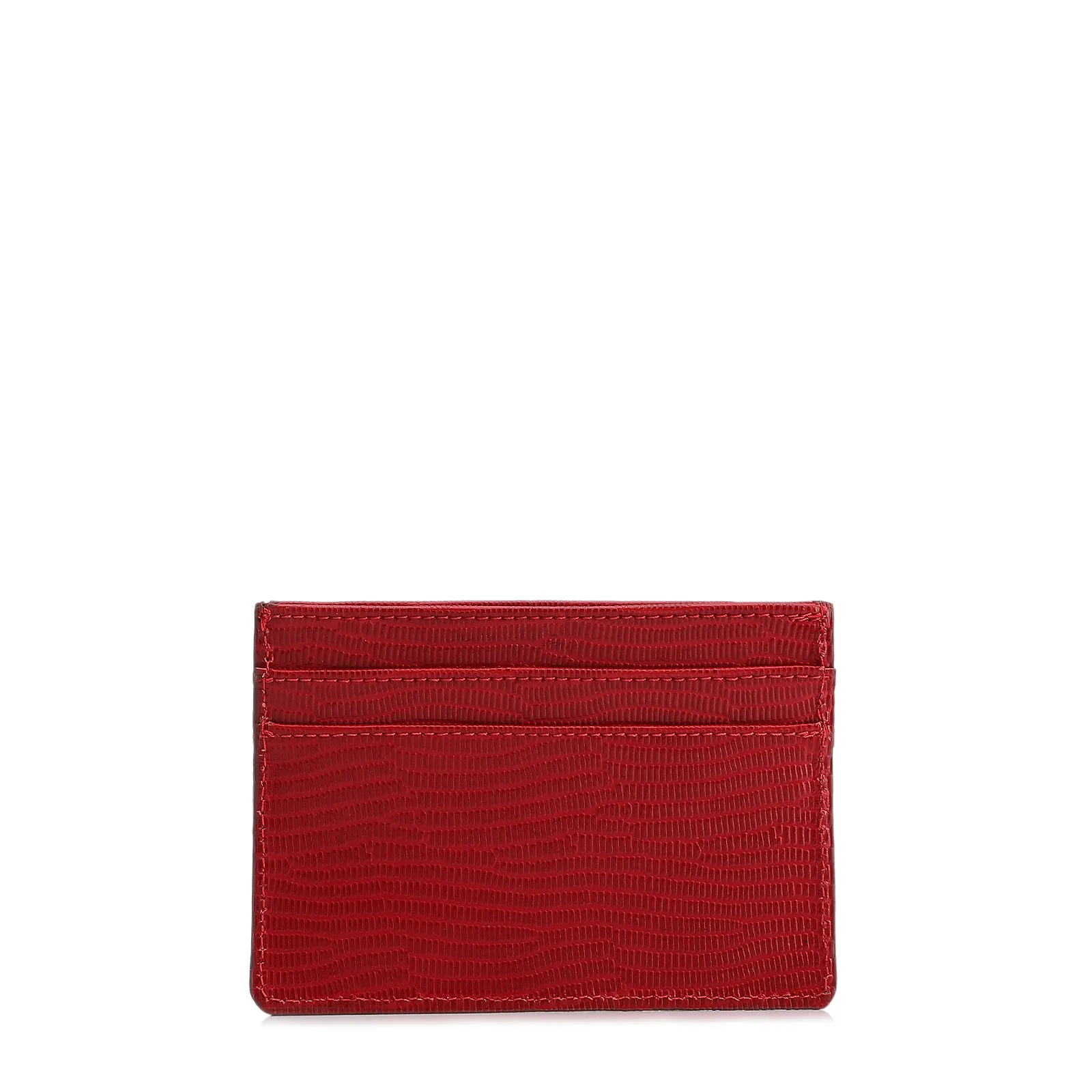 Porta Cartão Vermelho Couro New Lezard