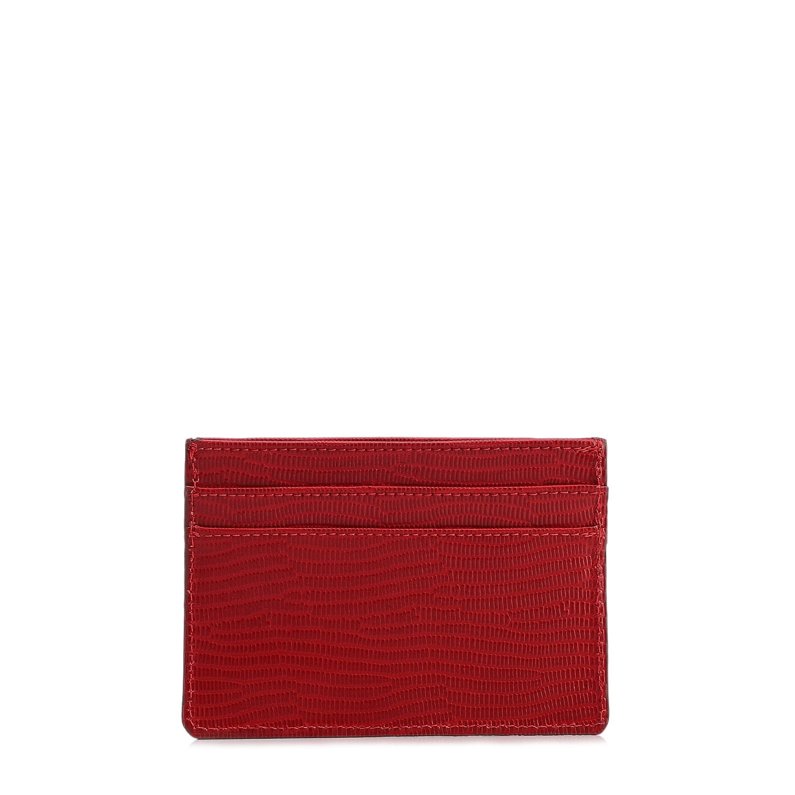 Porta Cartão Vermelho Couro New Lezard