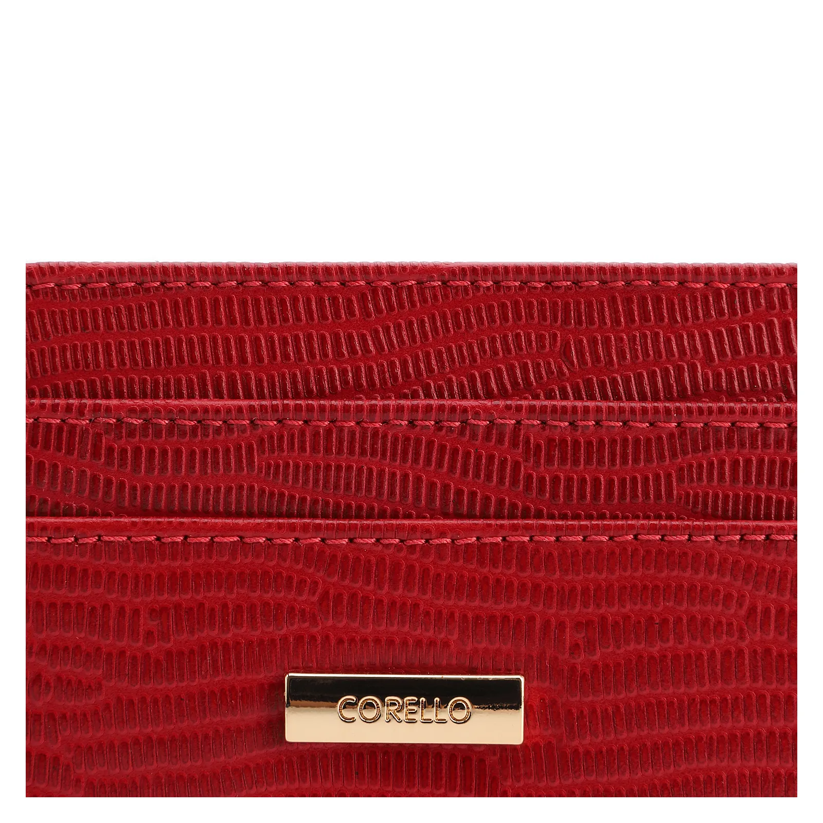 Porta Cartão Vermelho Couro New Lezard