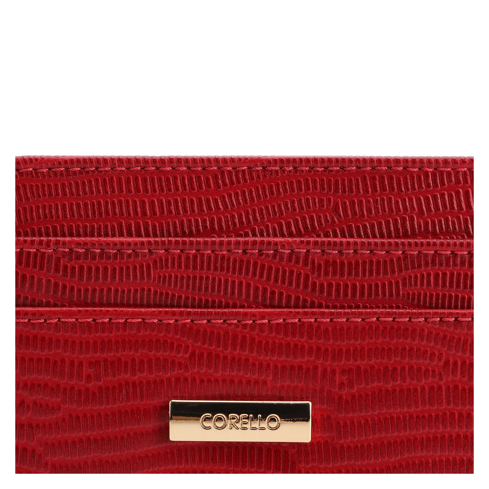 Porta Cartão Vermelho Couro New Lezard