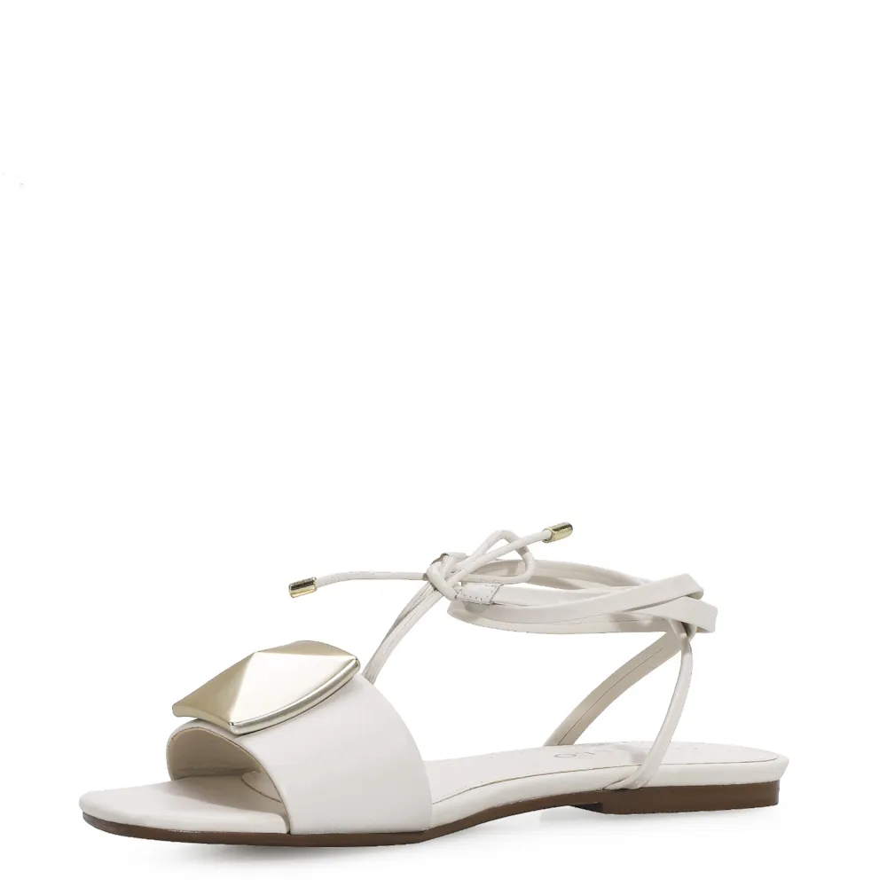 Rasteira Aysha Couro Off White - imagem 4