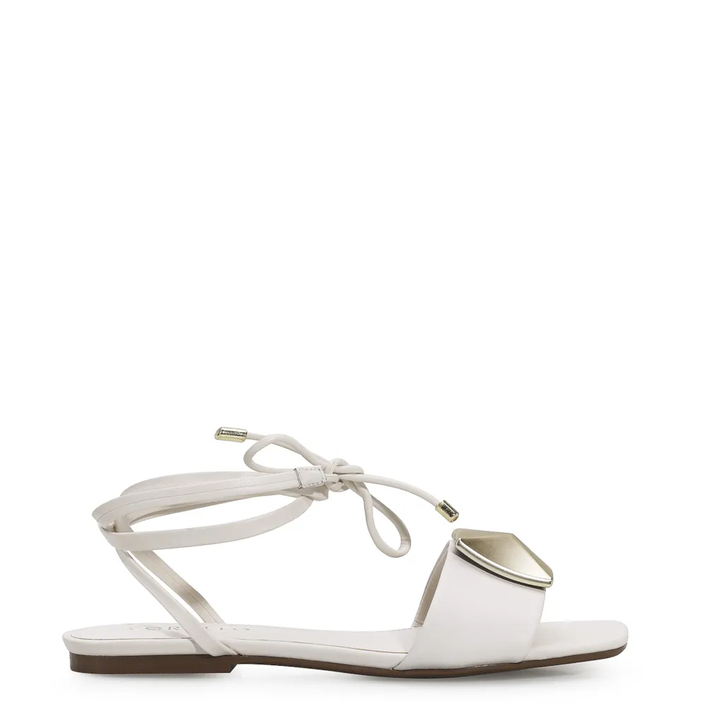 Rasteira Aysha Couro Off White - imagem 2