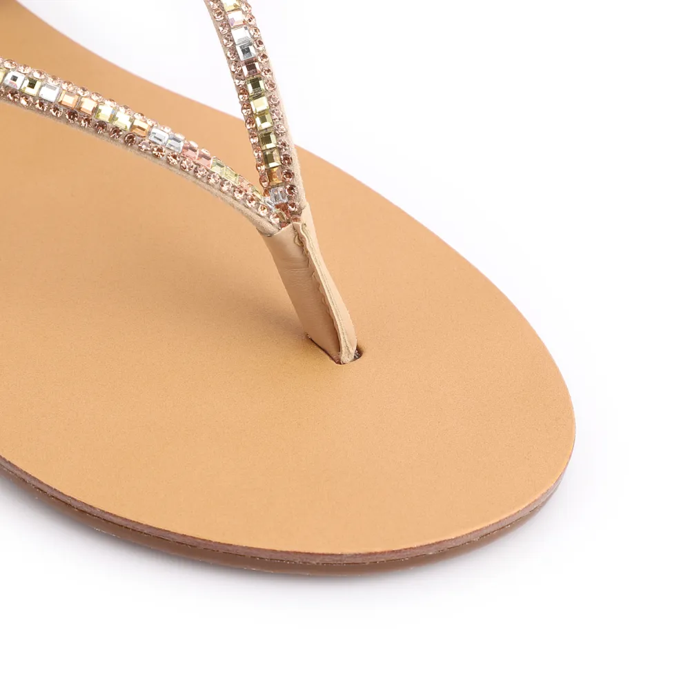 Rasteirinha Alt Bege/Strass Colorido - imagem 6