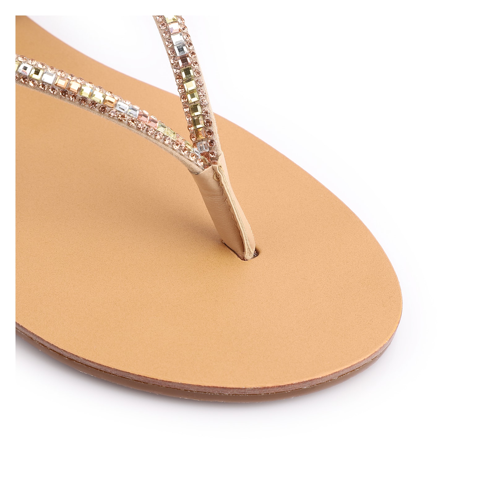 Rasteirinha Alt Bege/Strass Colorido