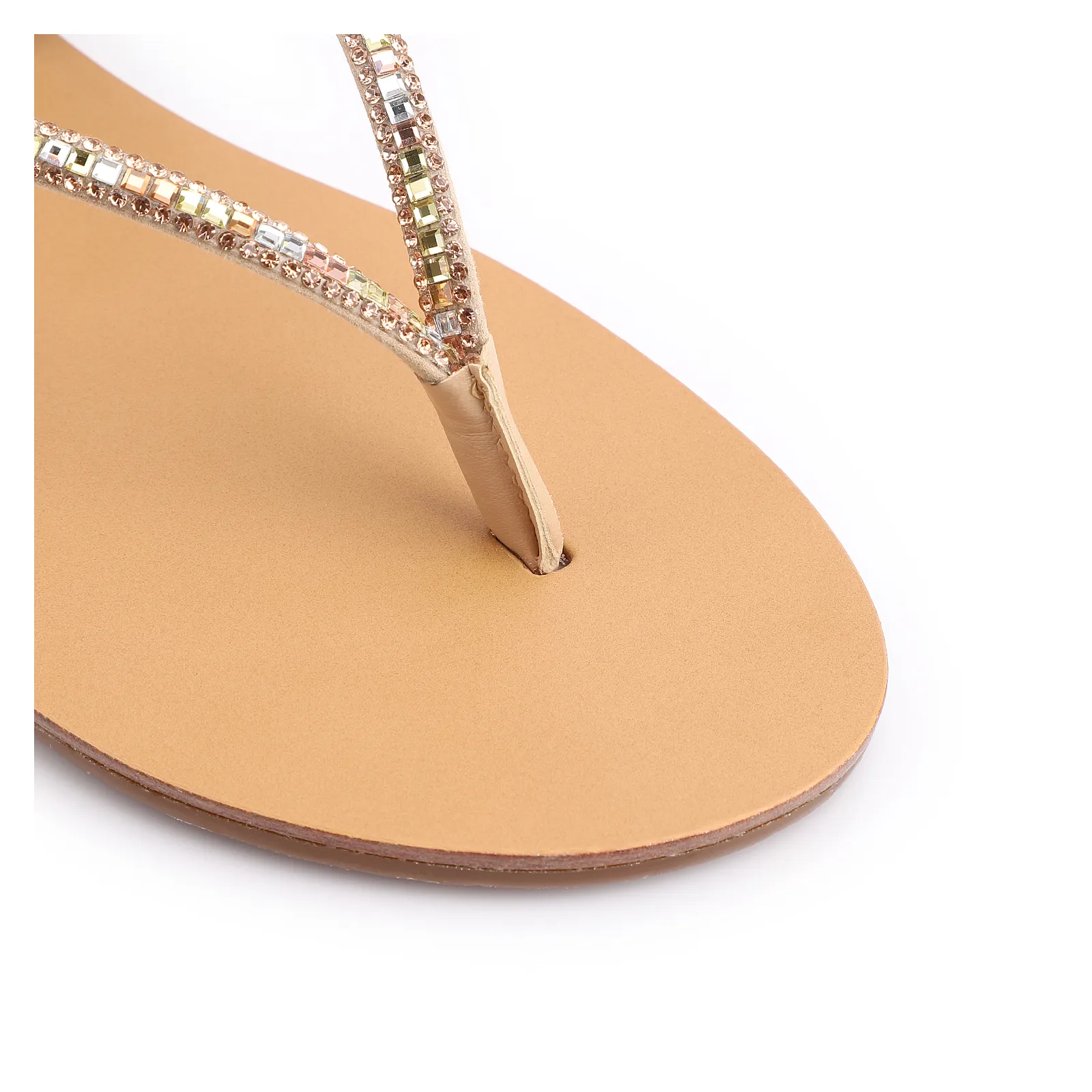 Rasteirinha Alt Bege/Strass Colorido