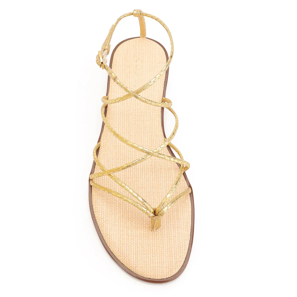 Rasteirinha Alt Dourado/Ráfia Natural - imagem 5