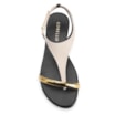 Rasteirinha Alt Off White/Preto/Dourado - imagem 5