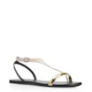Rasteirinha Alt Off White/Preto/Dourado - imagem 1