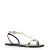 Rasteirinha Alt Off White/Preto/Dourado - imagem 1