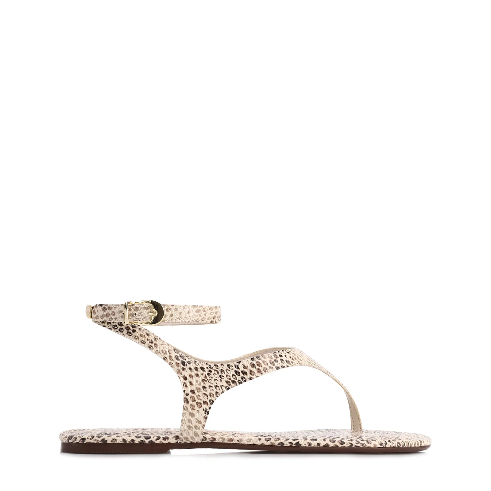 Rasteirinha Animal Print Alt Python Off White