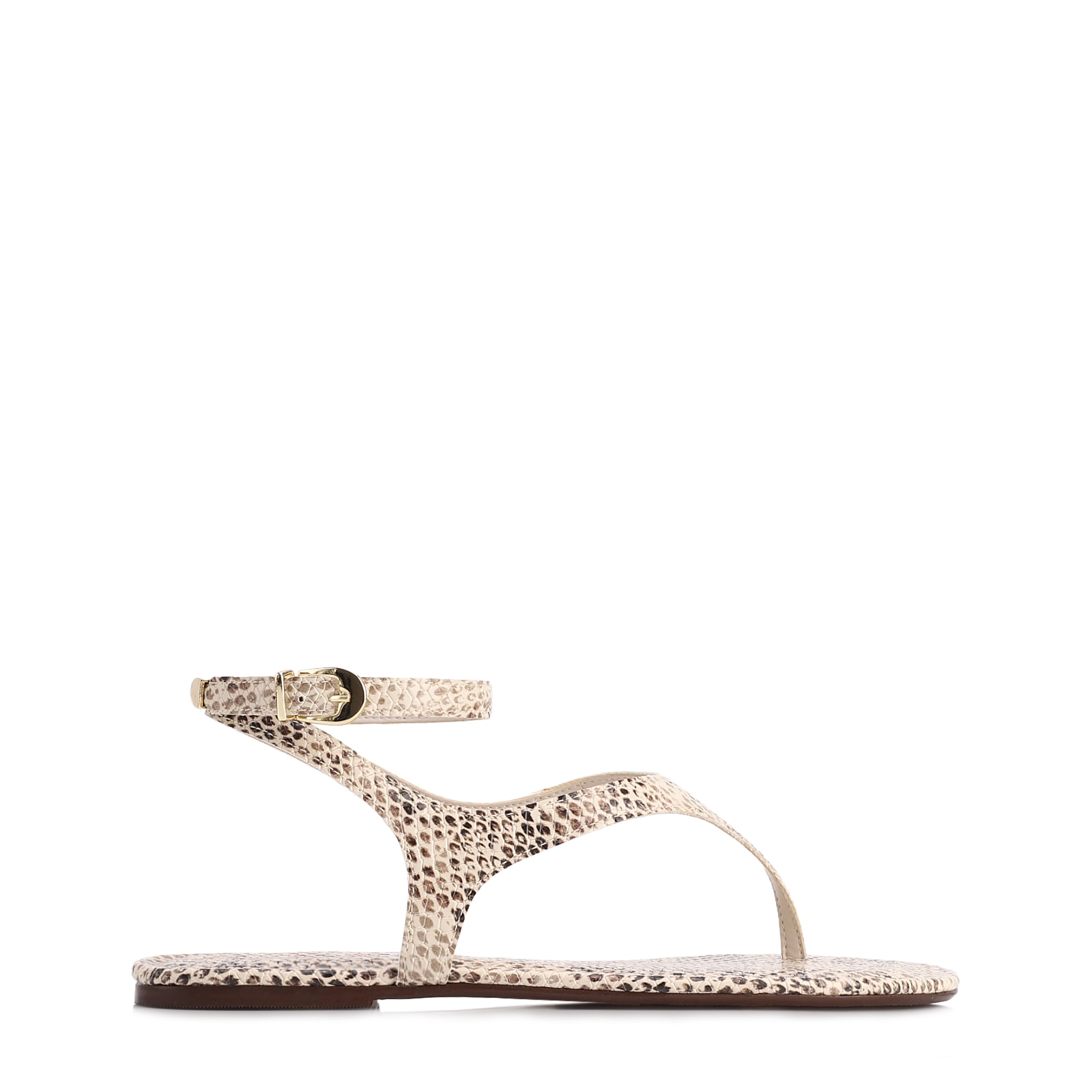 Rasteirinha Animal Print Alt Python Off White