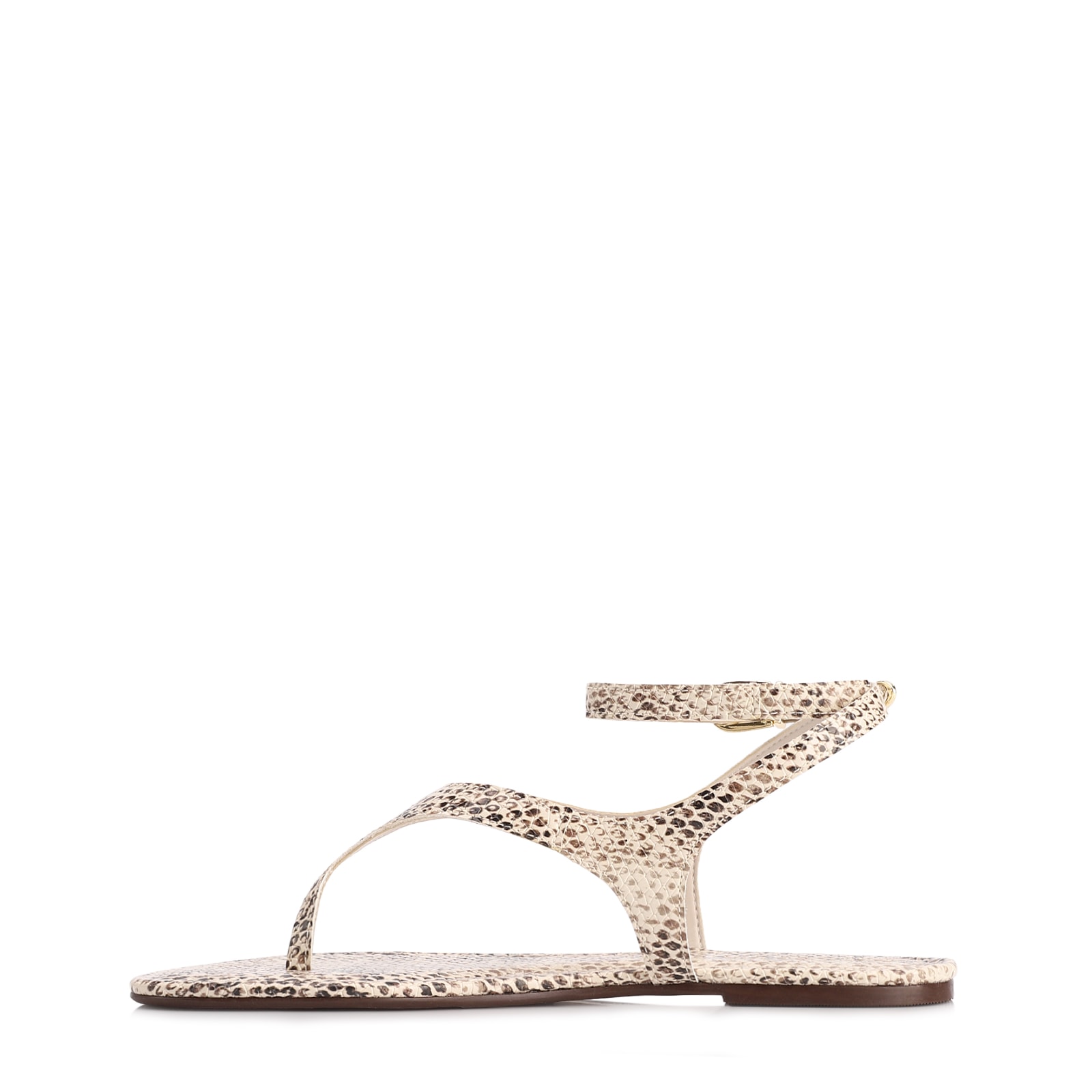Rasteirinha Animal Print Alt Python Off White