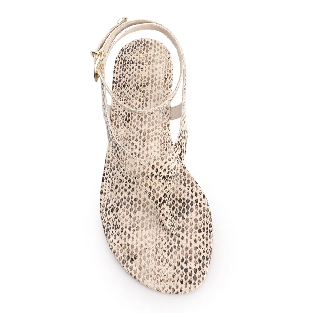 Rasteirinha Animal Print Alt Python Off White - imagem 6