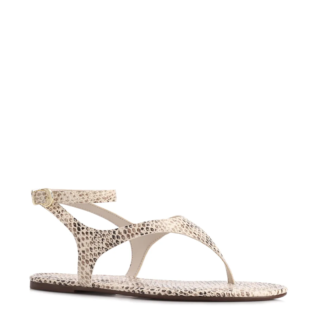 Rasteirinha Animal Print Alt Python Off White