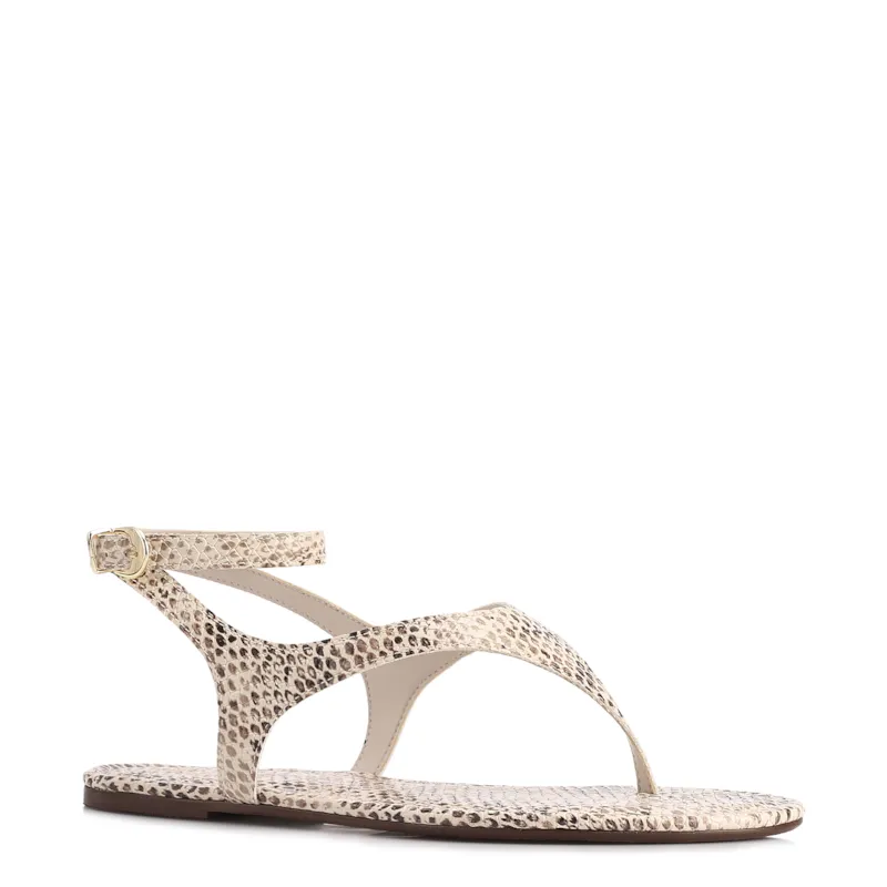 Rasteirinha Animal Print Alt Python Off White