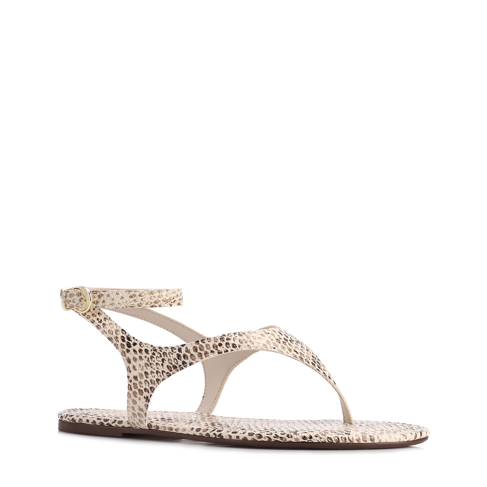 Rasteirinha Animal Print Alt Python Off White