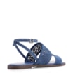 Rasteirinha Azul Couro Nobuck Floater Tira Perfuros - imagem 3