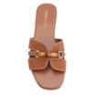 Rasteirinha Bambu Couro Nobuck Croco Marrom - imagem 6