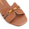 Rasteirinha Bambu Couro Nobuck Croco Marrom - imagem 7