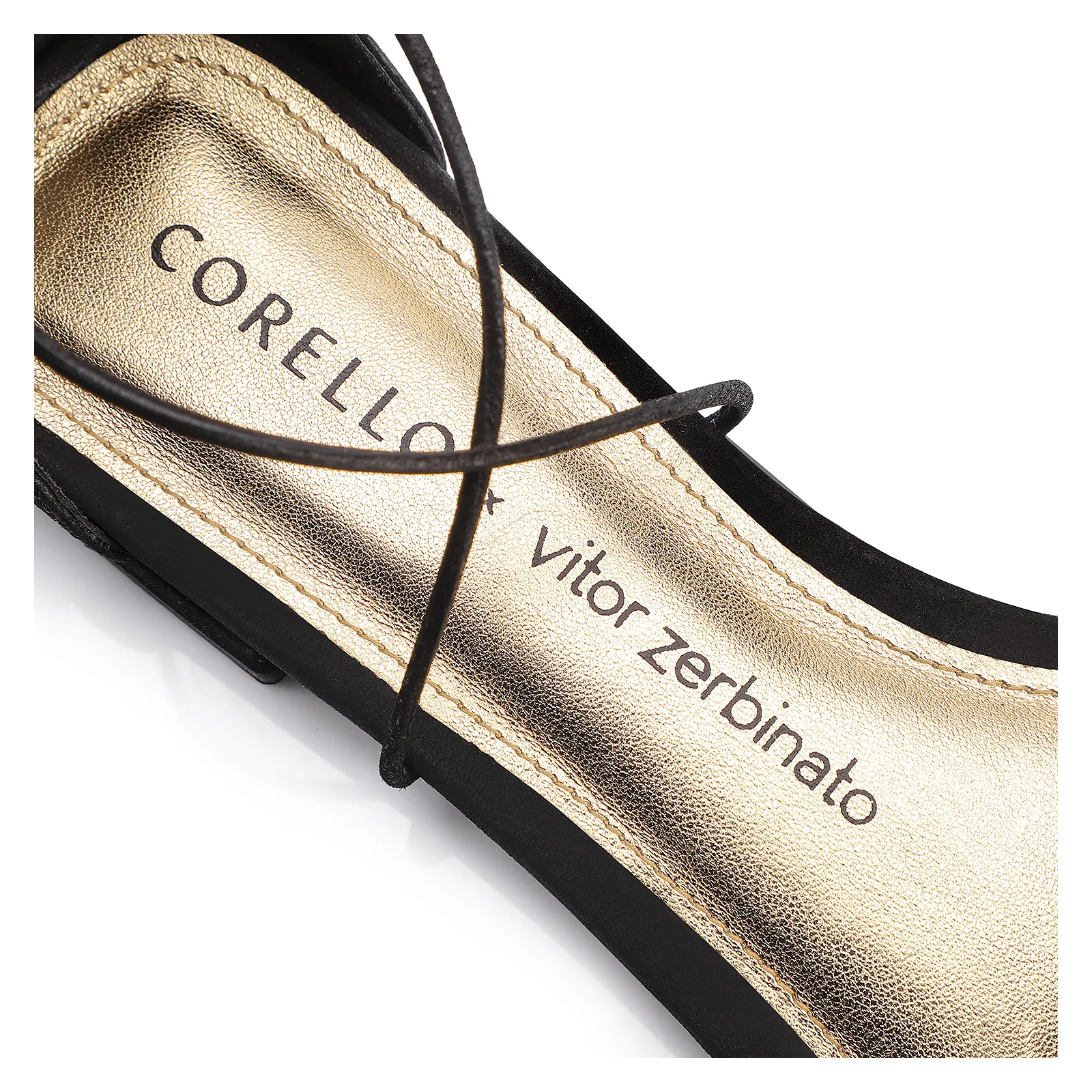 Rasteirinha Corello x Vitor Zerbinato Couro Nobuck Preto