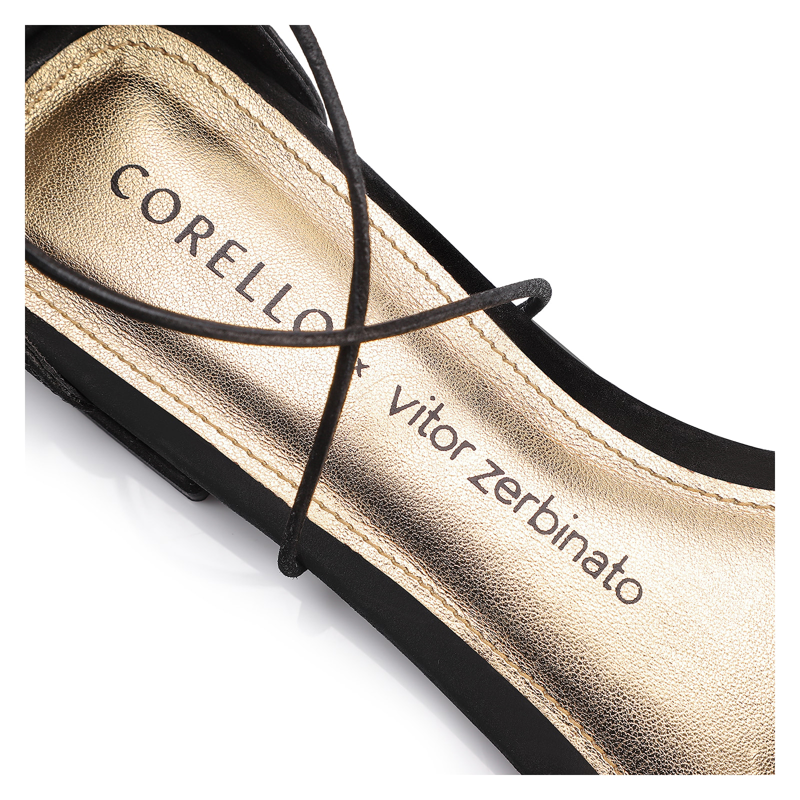 Rasteirinha Corello x Vitor Zerbinato Couro Nobuck Preto