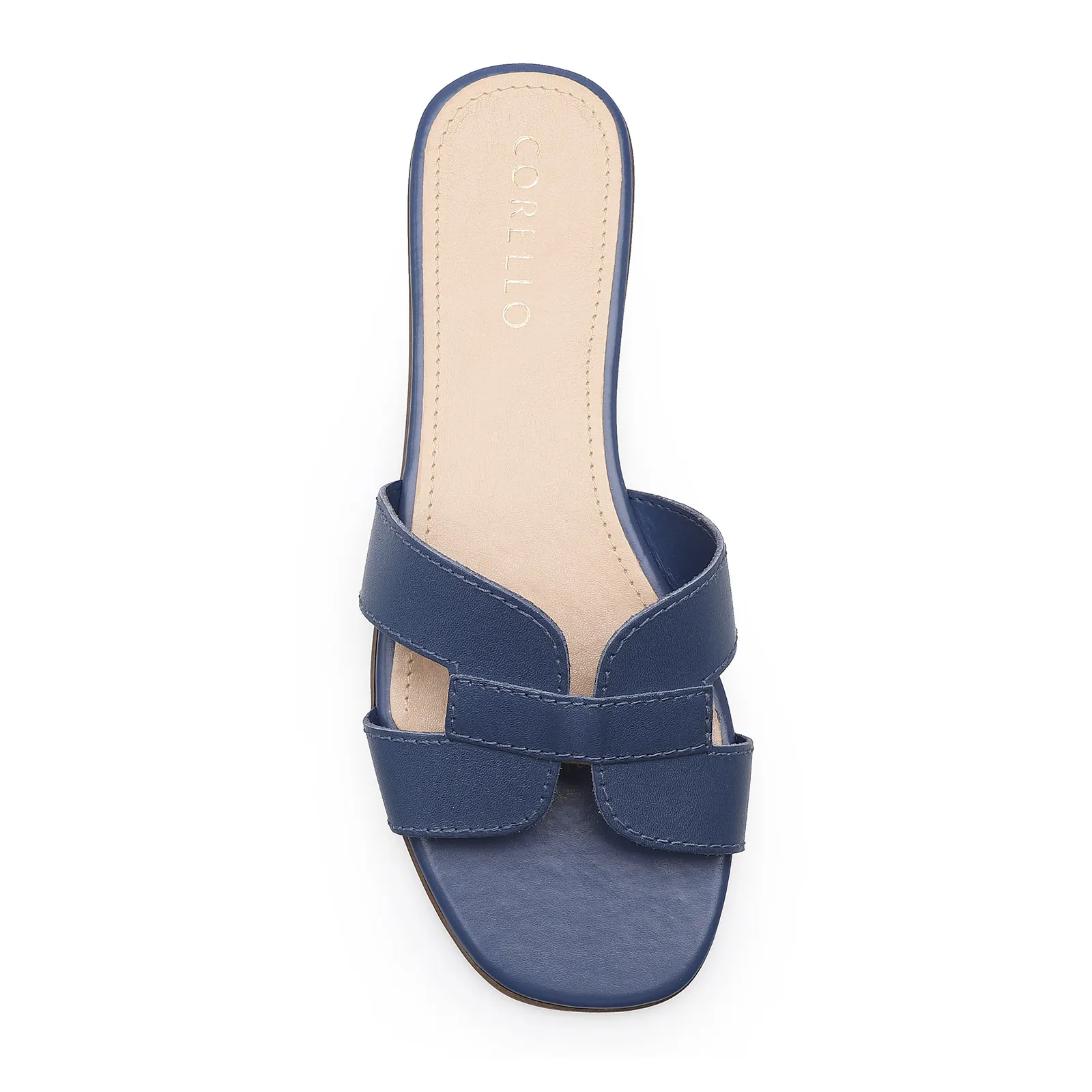 Rasteirinha Couro Azul