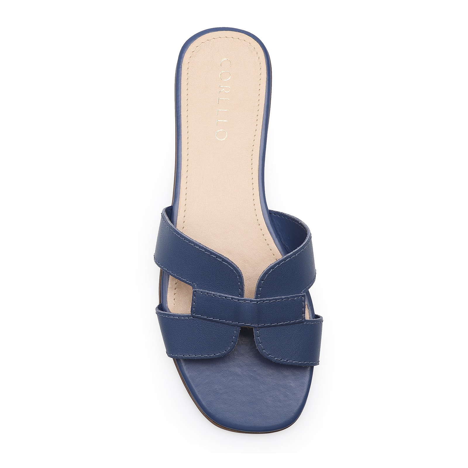 Rasteirinha Couro Azul