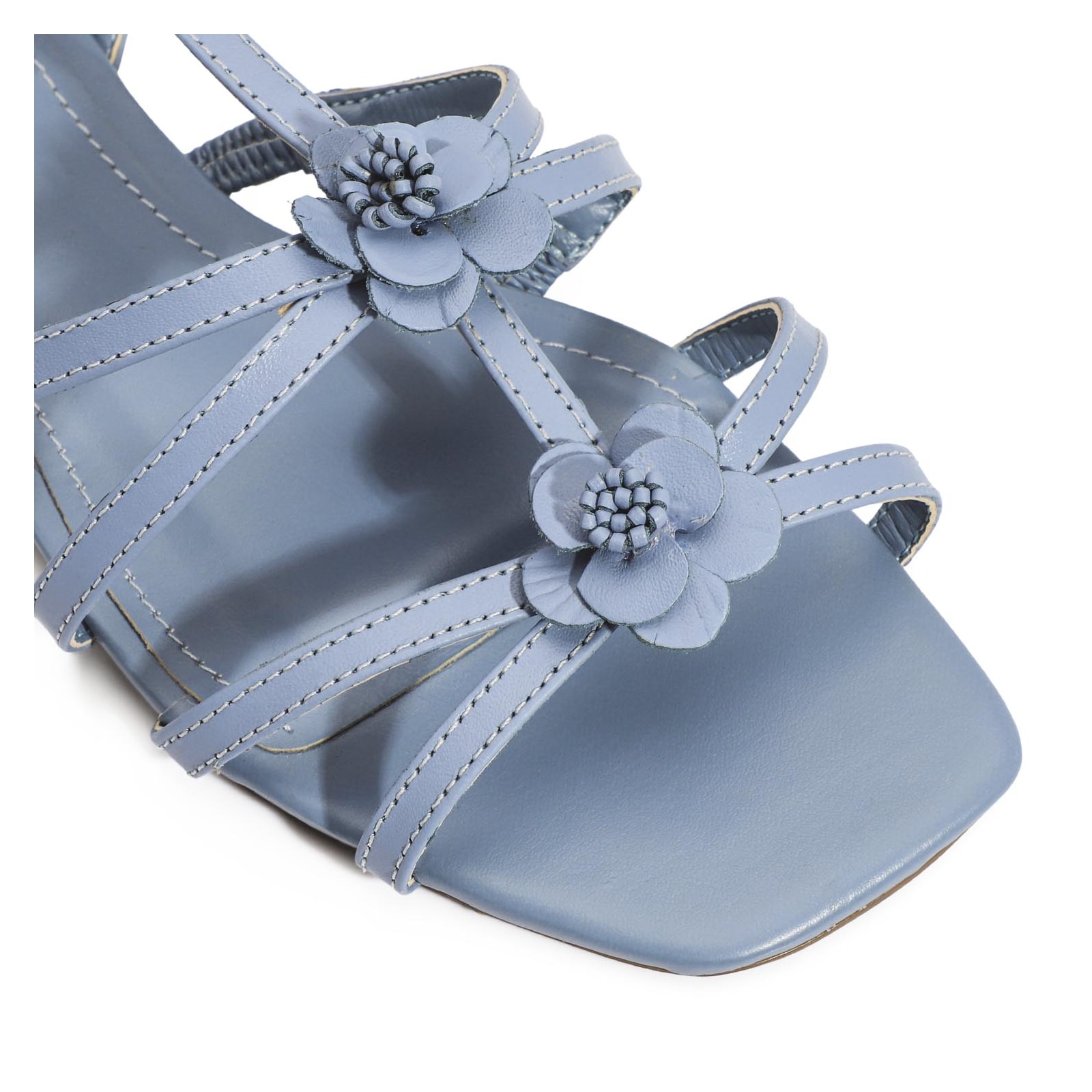 Rasteirinha Couro Azul